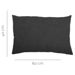 GoodHome Housse de coussin Novan gris anthracite l.60 x H.40cm* Housse De Coussin|Housse De Coussin