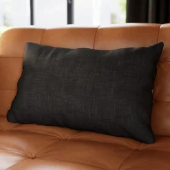 GoodHome Housse de coussin Novan gris anthracite l.60 x H.40cm* Housse De Coussin|Housse De Coussin