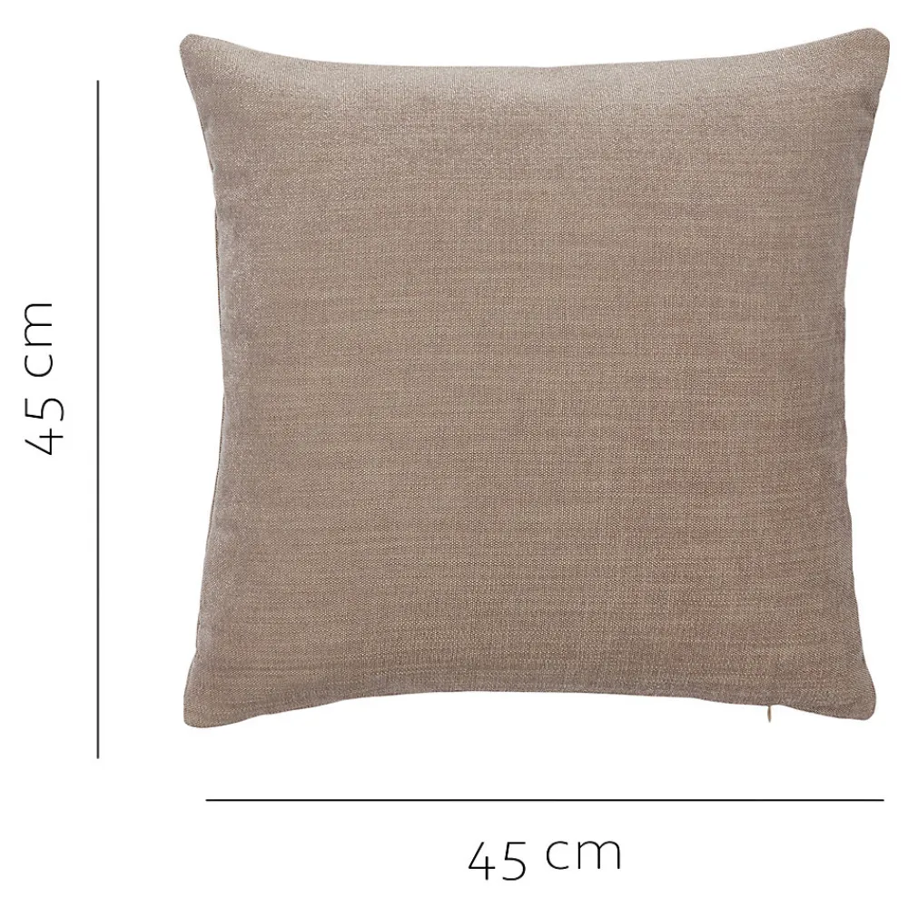 GoodHome Housse de coussin Pahea marron l.45 x H.45cm