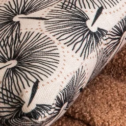 New Deko & Co Housse de coussin pissenlit noir et blanc L.50 x l.30cm