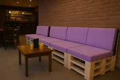 Setgarden Housse de coussin pour palette de dimensions 120x80x10cm housse de coussin protection avec fermeture éclair taie d'oreiller purple* Coussin Palette