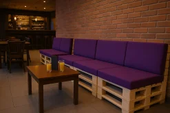 Setgarden Housse de coussin pour palette de dimensions 120x60x10cm housse de coussin avec fermeture éclair taie d'oreiller violet* Coussin Palette