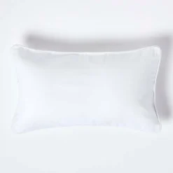 New Homescapes Housse de coussin uni blanc, 30 x 50 cm -