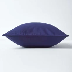 Clearance Homescapes Housse de coussin uni bleu marine, 60 x 60 cm -