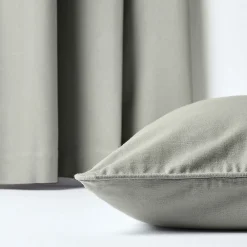 Hot Homescapes Housse de coussin uni gris, 30 x 30 cm -