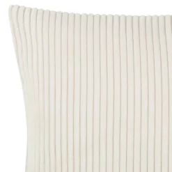 Outlet GoodHome Housse de coussin velours cotelé Akola blanc cassé l.50 x H.30cm
