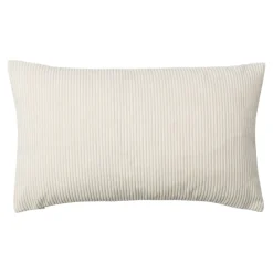 Outlet GoodHome Housse de coussin velours cotelé Akola blanc cassé l.50 x H.30cm