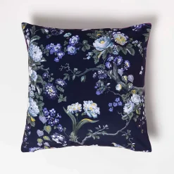 Discount Homescapes Housse de coussin violet magnolias, 46 x 46 cm -