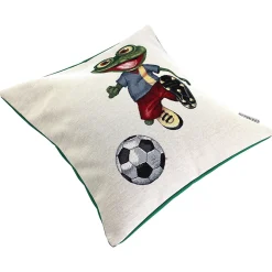 Outlet Linnea Housse de coussin 45x45 cm GRAZIE Grenouille footballeuse polycoton acrylique