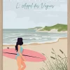Online Dada Art Image encadrée Surf cadre en bois 30x40 cm
