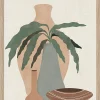 New Dada Art Image encadrée vase et pot ethnique beige l.30 x H.40 cm