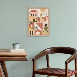 Outlet Dada Art Image encadrée village oriental l.30 x H.40 cm