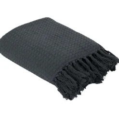 The Home Deco Factory Jeté de canapé en coton gaufré 170x250 cm Gris anthracite* Plaid