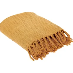 The Home Deco Factory Jeté de canapé en coton gaufré 170x250 cm* Plaid Canapé|Plaid