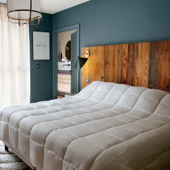 New Linder Jeté de lit - Effet Froissé (150x150 cm - Ecru)