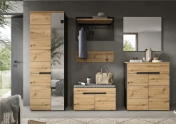 Sale Chb Collection Kai - Miroir (L/H/P : 80x73x2 cm) en imitation basalte gris et imitation Artisan