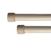 Autres Kit barre à rideaux, bois brut, D28 mm, longueur 1,80 m avec supports, embouts bouchon* Tringle À Rideau À Composer