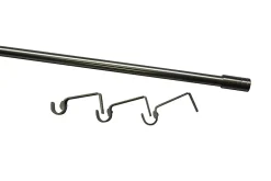 Best GoodHome Kit de tringle à rideau extensible embout bouchon Athens 120/210 cm, Ø19mm gris