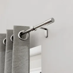 Best GoodHome Kit de tringle à rideau extensible embout bouchon Athens 120/210 cm, Ø19mm gris