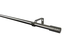 Best GoodHome Kit de tringle à rideau extensible embout bouchon Athens 120/210 cm, Ø19mm gris