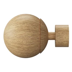 Best GoodHome Kit de tringle à rideau extensible double embout boule Syros effet chêne 200/330 cm Ø16/19mm