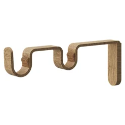 Best GoodHome Kit de tringle à rideau extensible double embout boule Syros effet chêne 200/330 cm Ø16/19mm
