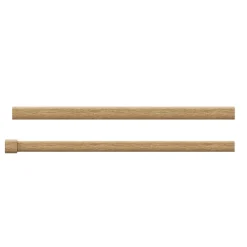 Best GoodHome Kit de tringle à rideau extensible double embout boule Syros effet chêne 200/330 cm Ø16/19mm