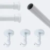Boulet Kit de tringle à rideaux Blanc 250cm Diam.20mm Embout Chapeau - Fixation Plafond -* Kit De Barre De Rideau