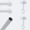 Boulet Kit de tringle à rideaux Blanc 150cm Diam.20mm Embout Boule - Fixation Mur -* Kit De Barre De Rideau