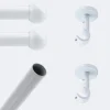 Boulet Kit de tringle à rideaux Blanc 150cm Diam.20mm Embout Boule - Fixation Plafond -