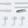 Hot Boulet Kit de tringle à rideaux Blanc 300cm Diam.20mm Embout Cylindre 2ST - Fixation Plafond -