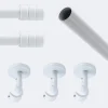 Boulet Kit de tringle à rideaux Blanc 250cm Diam.20mm Embout Cylindre 2ST - Fixation Plafond -* Kit De Barre De Rideau