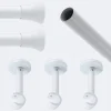 Boulet Kit de tringle à rideaux Blanc 250cm Diam.20mm Embout Pommeau - Fixation Mur -* Kit De Barre De Rideau