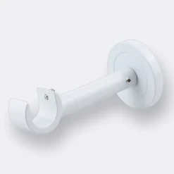 Boulet Kit de tringle à rideaux Blanc 250cm Diam.20mm Embout Pommeau - Fixation Mur -* Kit De Barre De Rideau