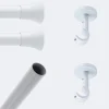 Outlet Boulet Kit de tringle à rideaux Blanc 150cm Diam.20mm Embout Pommeau - Fixation Plafond -