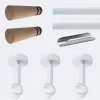 Boulet Kit de tringle à rideaux Blanc 300cm Diam.20mm Embout Cône Bois - Fixation Mur -* Kit De Barre De Rideau