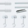 Best Boulet Kit de tringle à rideaux Blanc 300cm Diam.20mm Embout Cylindre 2ST - Fixation Mur -