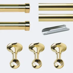 Online Boulet Kit de tringle à rideaux Laiton Poli Verni 300cm Diam.20mm Embout Capuchon - Fixation Plafond -