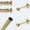 Boulet Kit de tringle à rideaux Laiton Poli Verni 200cm Diam.20mm Embout Regency - Fixation Mur -