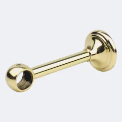 New Boulet Kit de tringle à rideaux Laiton Poli Verni 150cm Diam.20mm Embout Regency - Fixation Mur -