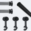 Boulet Kit de tringle à rideaux Noir Mat 250cm Diam.20mm Embout Chapeau - Fixation Mur -* Kit De Barre De Rideau
