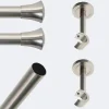 Best Boulet Kit de tringle à rideaux Nickel Mat 200cm Diam.20mm Embout Pommeau - Fixation Mur -