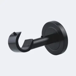 New Boulet Kit de tringle à rideaux Noir Mat 300cm Diam.20mm Embout Pommeau - Fixation Mur -