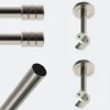 Boulet Kit de tringle à rideaux Nickel Mat 150cm Diam.20mm Embout Cylindre - Fixation Mur -* Kit De Barre De Rideau