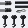 Best Boulet Kit de tringle à rideaux Noir Mat 300cm Diam.20mm Embout Cylindre 2ST - Fixation Mur -