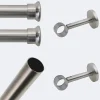 Outlet Boulet Kit de tringle à rideaux Nickel Mat 150cm Diam.28mm Embout Chapeau - Fixation Mur -