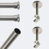 Boulet Kit de tringle à rideaux Nickel Mat 150cm Diam.20mm Embout Chapeau - Fixation Mur -* Kit De Barre De Rideau