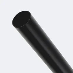 New Boulet Kit de tringle à rideaux Noir Mat 200cm Diam.20mm Embout Cylindre Bois - Fixation Mur -