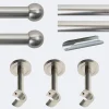 Boulet Kit de tringle à rideaux Nickel Mat 300cm Diam.20mm Embout Boule - Fixation Mur -* Kit De Barre De Rideau