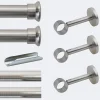 Boulet Kit de tringle à rideaux Nickel Mat 300cm Diam.28mm Embout Chapeau - Fixation Mur -* Kit De Barre De Rideau